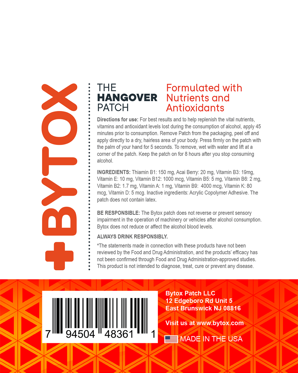 Hangover Patch - 30 Pack